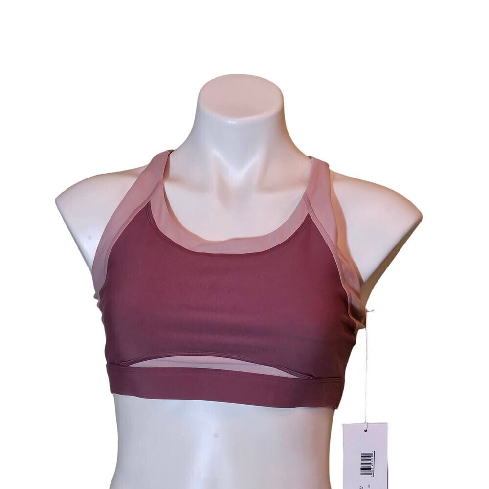 Calme Color Blocked Racerback Sports Bra Size Large NWT